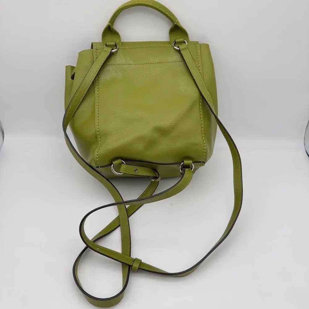 Coach Derby Backpack Green Pebble Leather Drawstring Purse Bag F59819 Rare